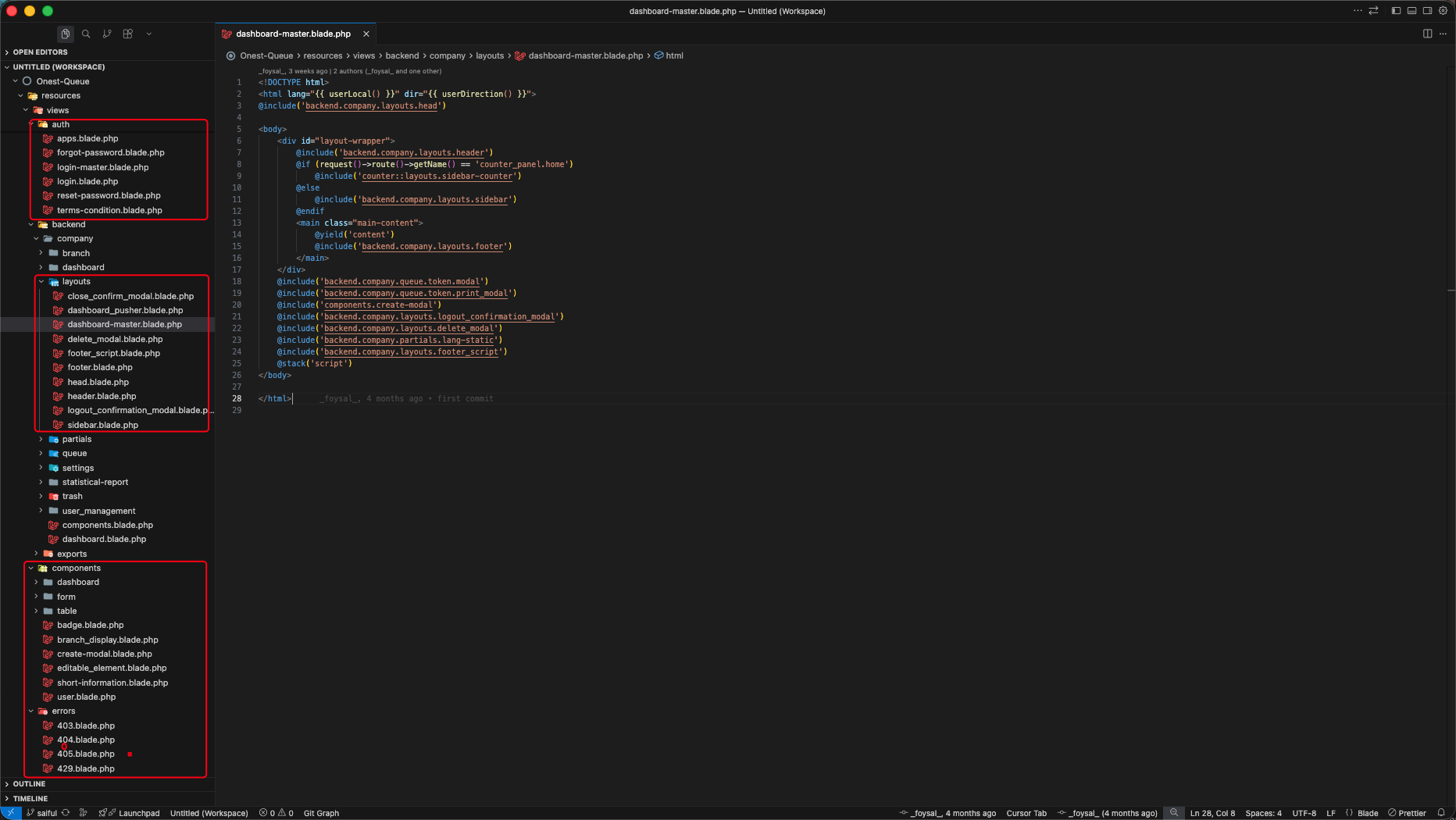 Admin dashboard HTML structure
