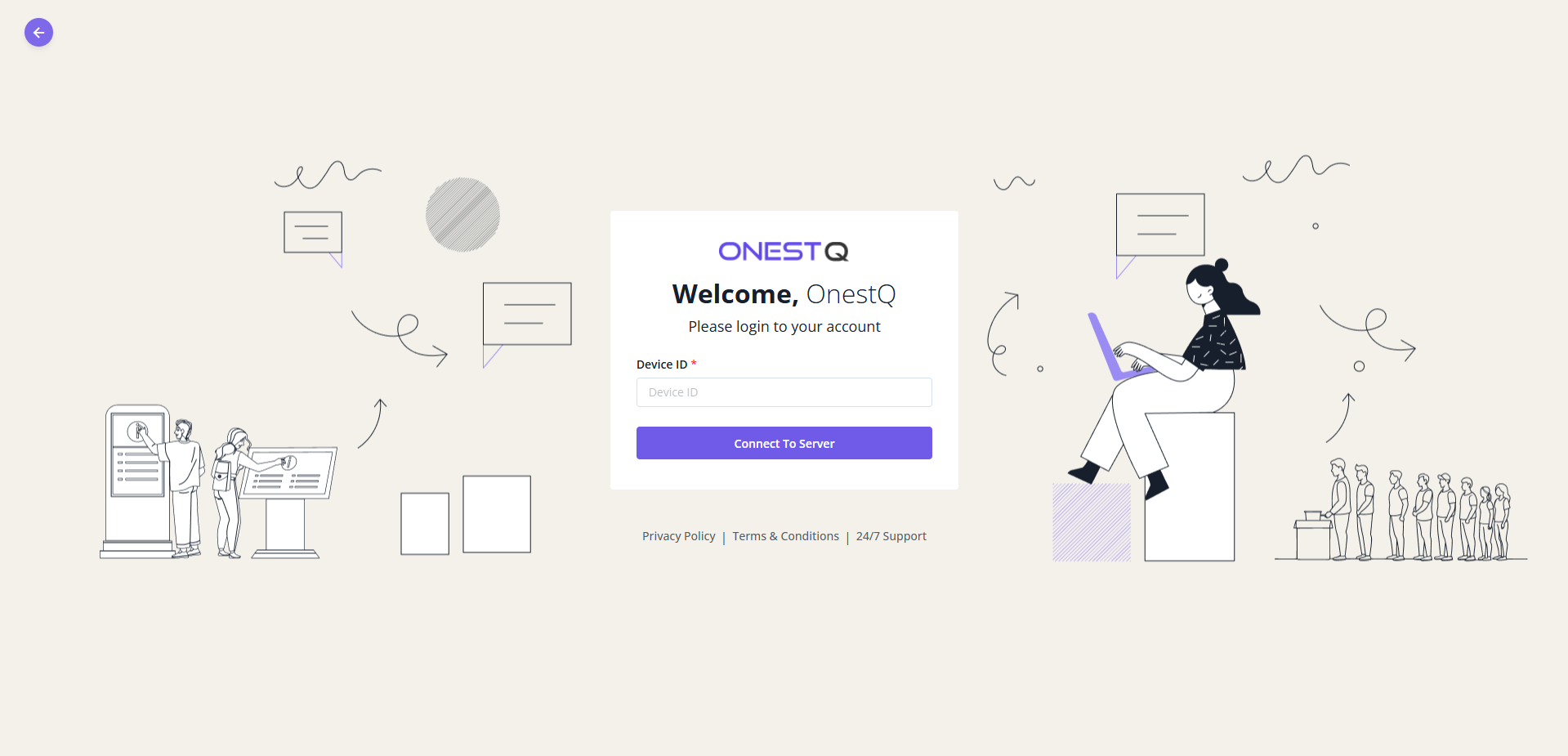 Display device login screen
