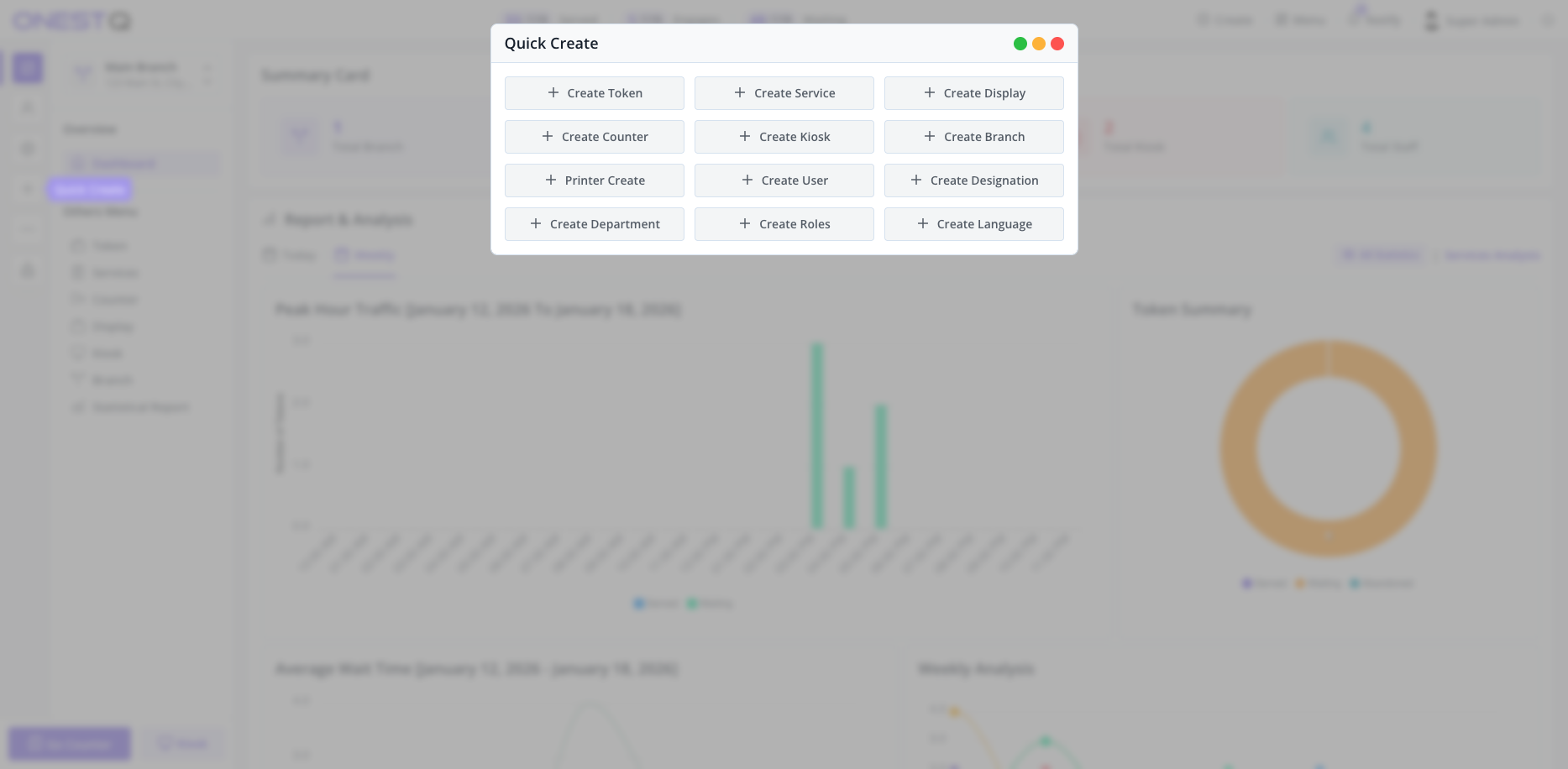 Quick Create dialog
